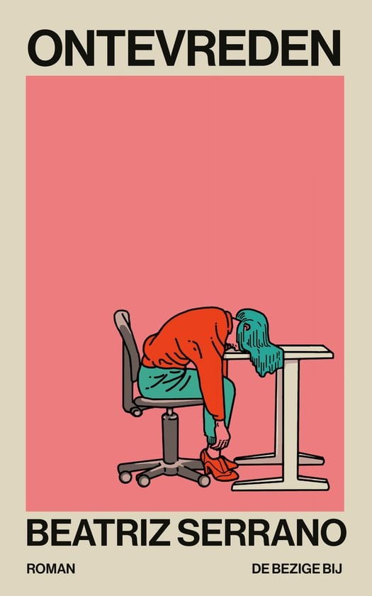 man zit op een bureau stoel en heeft zijn hoofd op het bureau gelegd. Zijn armen liggen hangen langs zijn lichaam